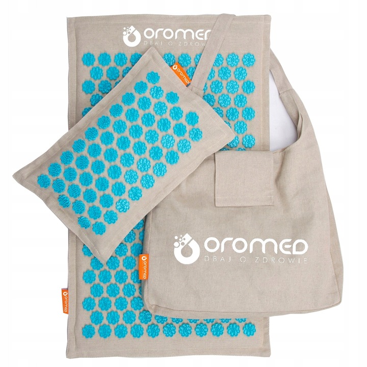 Акупресурен килим с 7992 шипа и възглавница, OROMED, 45x73см, 40x25см