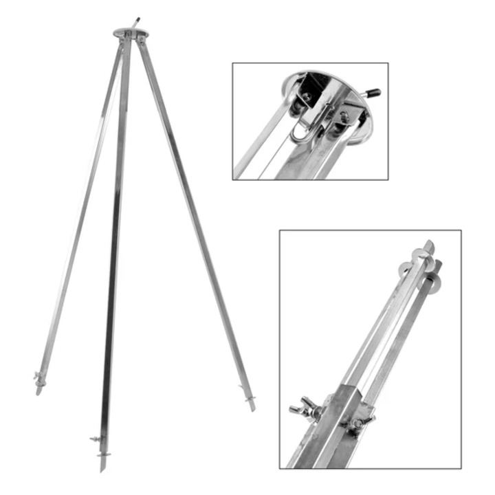 Suport gratar, Perfect Home, reglabil 101-184 cm, inox, utilizare multipla