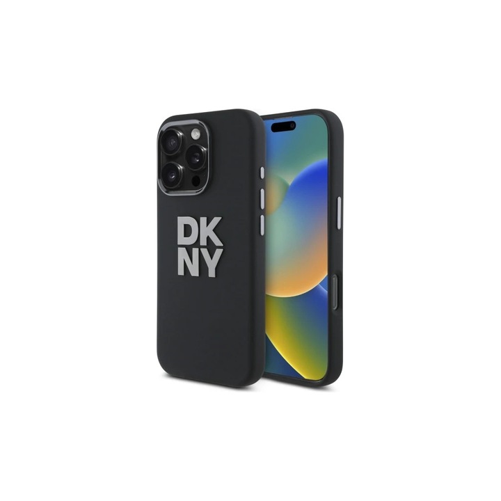 DKNY DKHCP16XSMCBSK iPhone 16 Pro Max 6.9" készülékhez kemény tok Liquid Silicone Metal Logo fekete