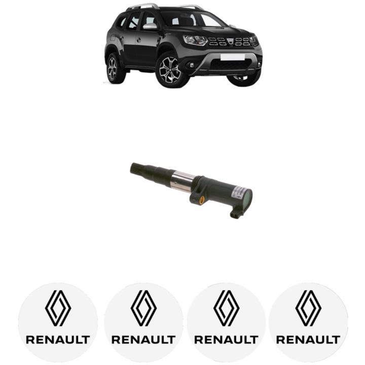 Bobina de inductie RENAULT DUSTER (HM_) 2.0 4x4 (HMMS) 143 Cp din 2021 - 2024, Bosch, 4x Stickereu auto cu RENAULT