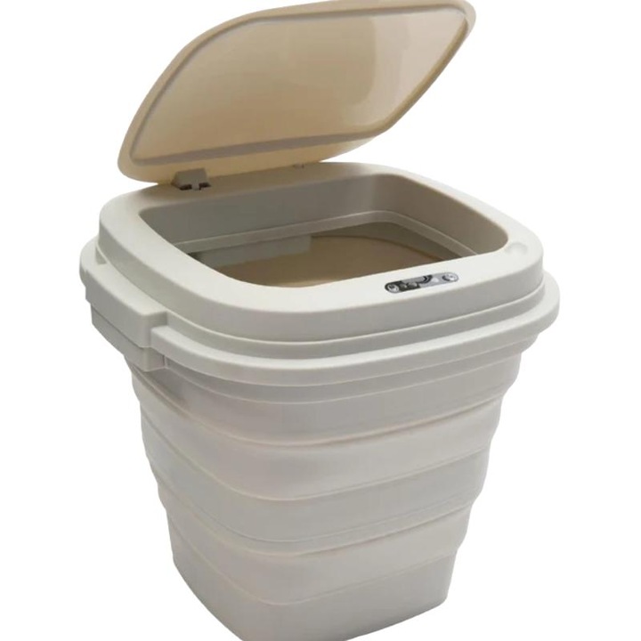 Cos de gunoi automat, cu senzor, 12L, alb, pliabil, 29,7x28,7cm