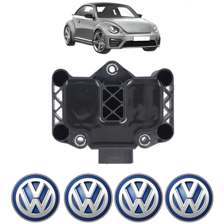 Bobina de inductie Volkswagen BEETLE (5C1, 5C2) 1.2 TSI 105 Cp din 2011 - 2019, Bosch, 4x Stickereu auto cu Volkswagen