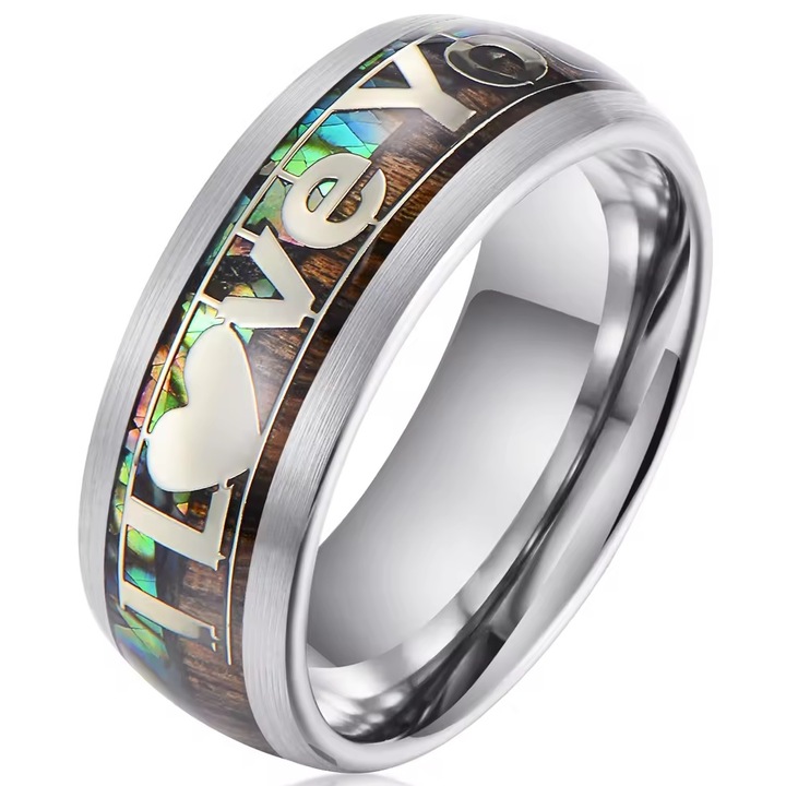 Inel I Love You - Argintiu / 65mm