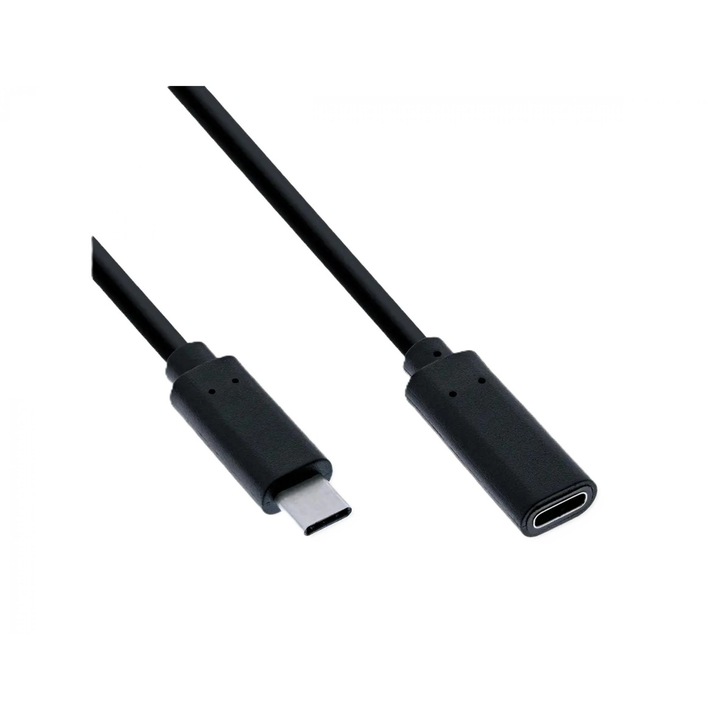 USB тип C видео удължителен кабел 4K60Hz T-M 1.5м Черен, Value 11.99.5496