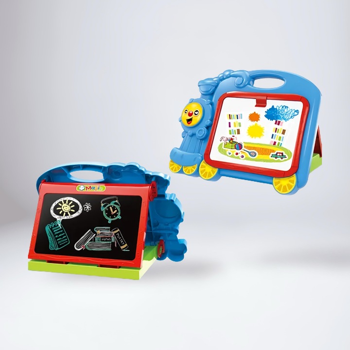 Tablita Educationala 2-in-1 pentru Copii, multicolor, 22x33,5x20cm, cu fata tip tabla si fata magnetica
