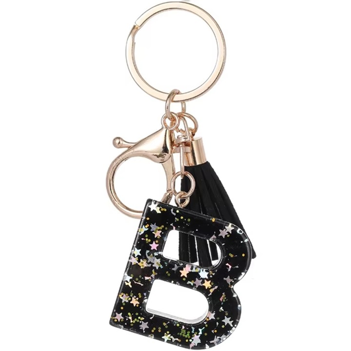 Breloc Alfabet - B / Negru