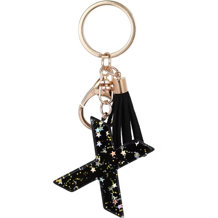 Breloc Alfabet - X / Negru