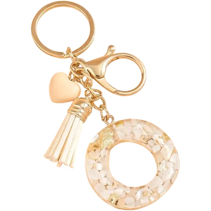 Breloc Alfabet - O / Alb