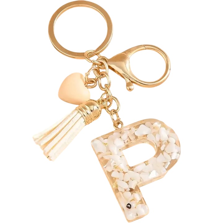 Breloc Alfabet - P / Alb