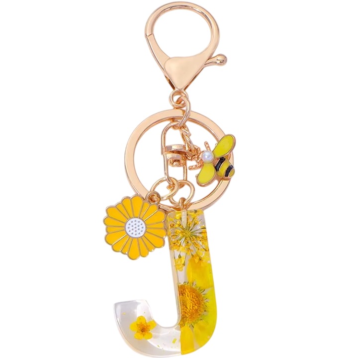 Breloc Alfabet - J / Galben