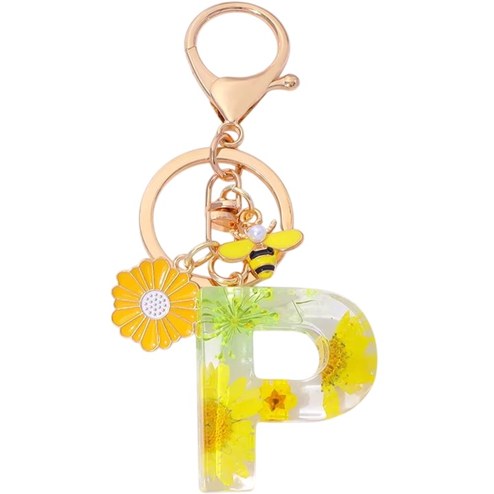 Breloc Alfabet - P / Galben