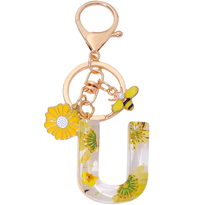 Breloc Alfabet - U / Galben