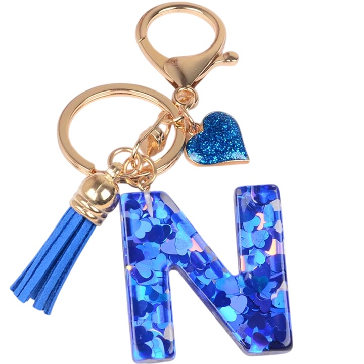 Betűkulcstartó - N / Sötétkék