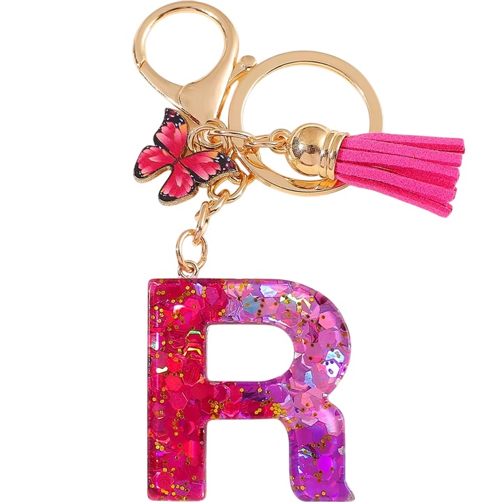 Breloc Alfabet - R / Roz / Motif