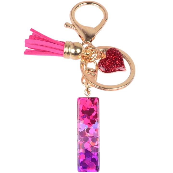 Breloc Alfabet - I / Roz / Inima