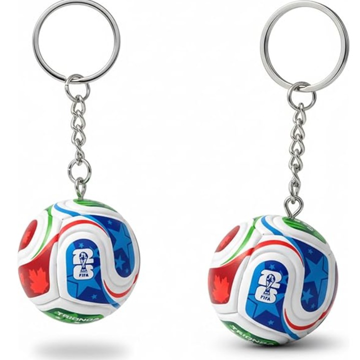 2 db kulcstartó, World Cup 2026 mlabda, VICTINY® többszínű, 3,5 cm