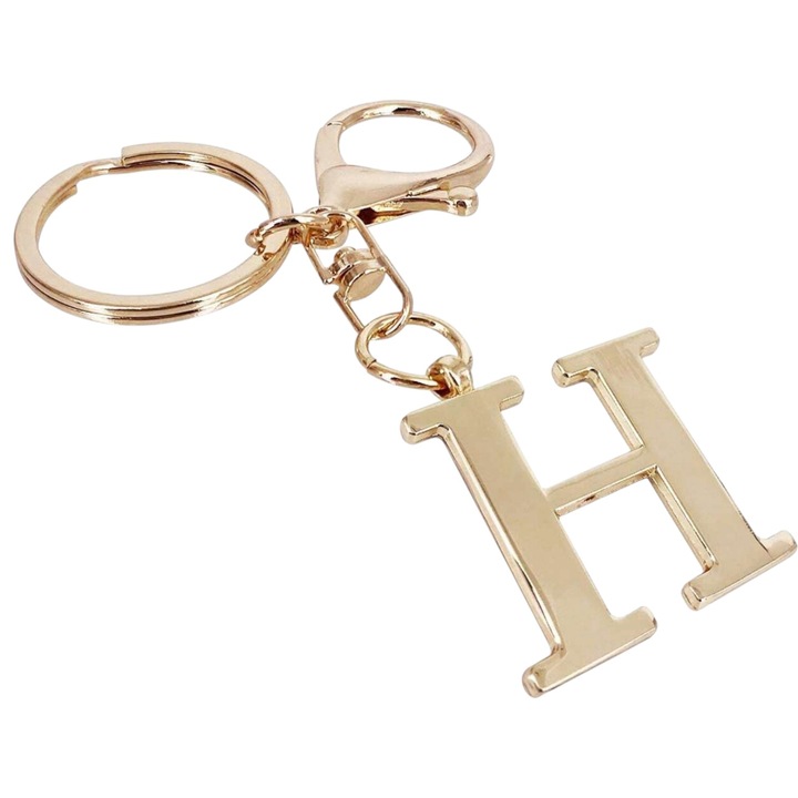 H betűs kulcstartó, arany színű fém