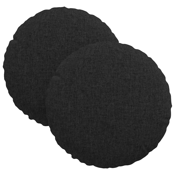 Perne de Sezut 2 pcs vidaXL, Gri inchis Ø30 x 13 cm tesatura