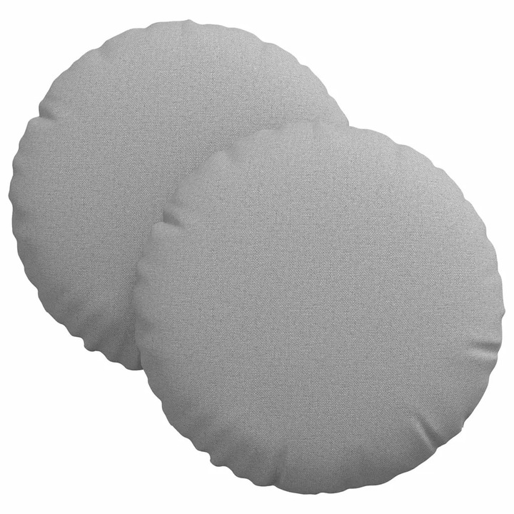 vidaXL Ülőpárnák 2 pcs Felhőszürke Ø30 x 13 cm szövet 42014096