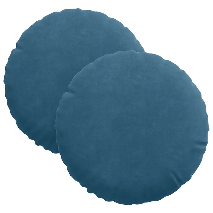vidaXL Ülőpárnák 2 pcs Kék Ø30 x 13 cm Bársony 42014099