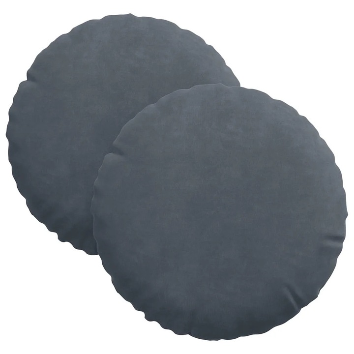 Perne de Sezut 2 pcs vidaXL, Gri deschis Ø30 x 13 cm Catifea