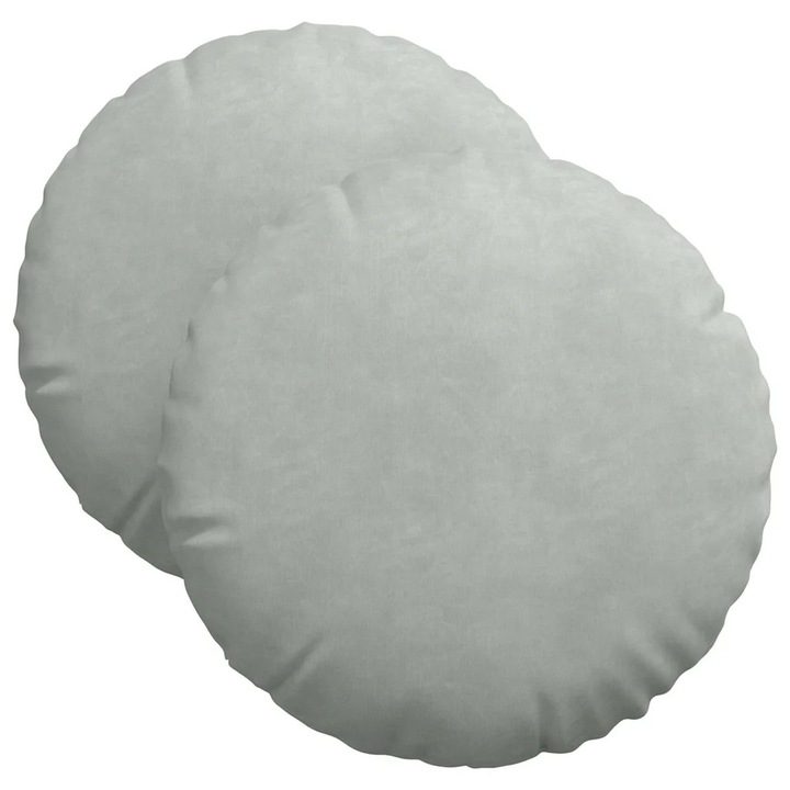 vidaXL Ülőpárnák 2 pcs Világosszürke Ø 40 x 13 cm Bársony 42014137