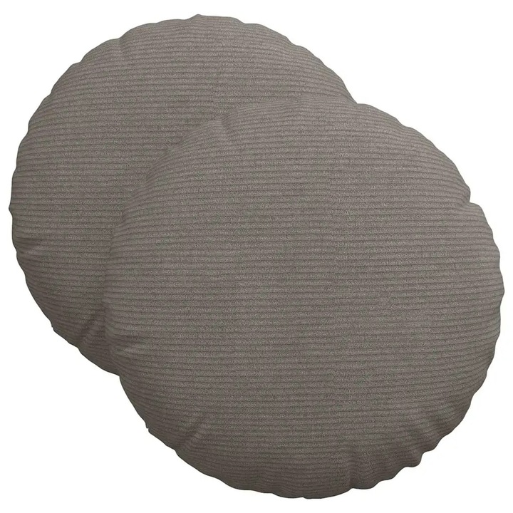 vidaXL Ülőpárnák 2 pcs Világosszürke Ø 40 cm Bársonyos szövet 42014149