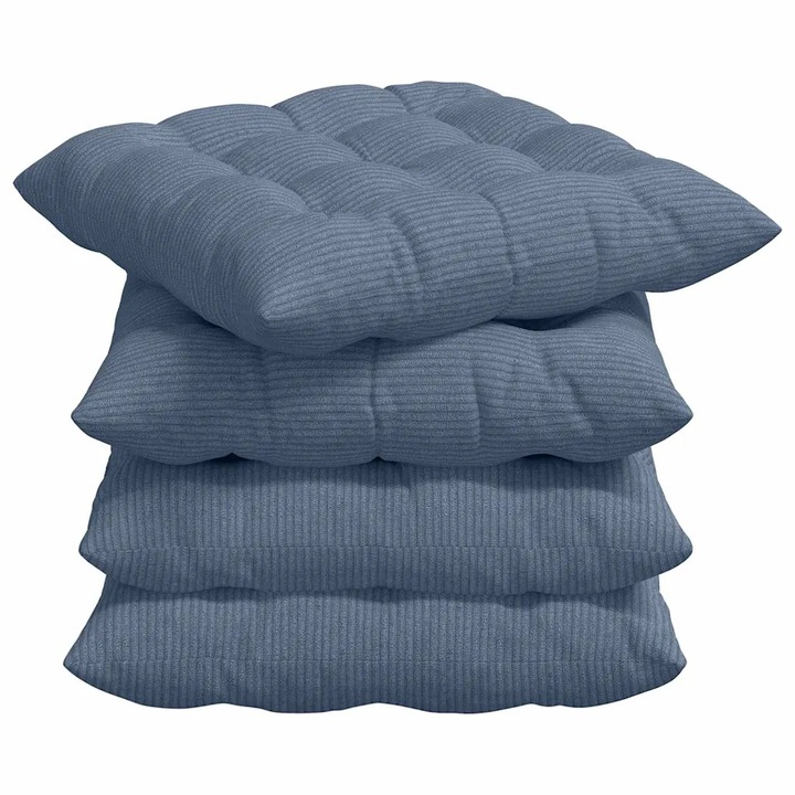 vidaXL Ülőpárnák 4 pcs Kék 40 x 40 x 6 cm Bársonyos szövet 42015184