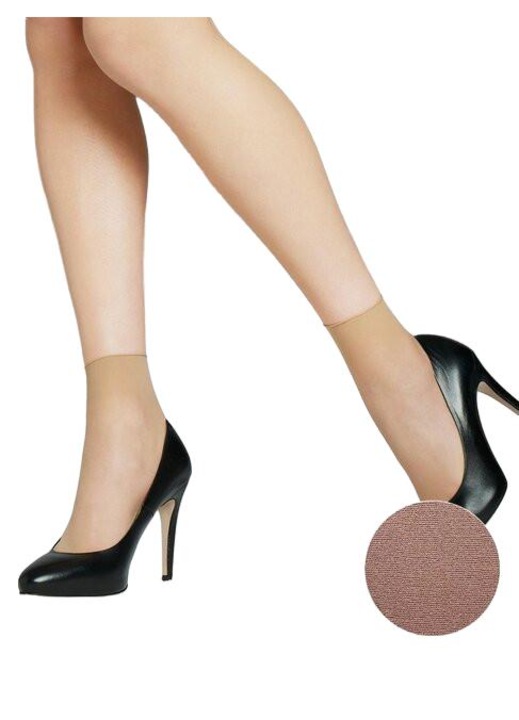 Set 2 perechi sosete scurte fara presiune Marilyn Petki No Stress Light 15 den, Bej, One Size