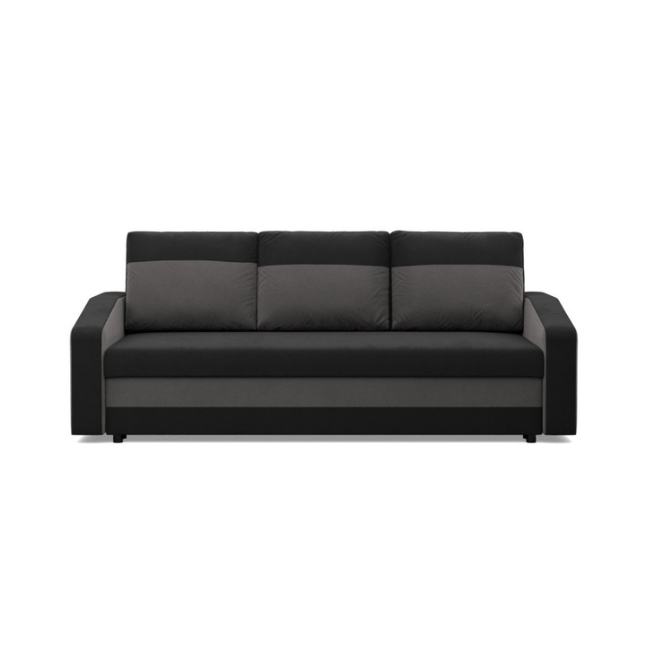 Hewlet kanapéágy, szövet anyag, hab töltet, fekete - szürke