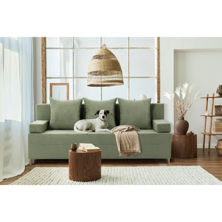 Fireze kanapé, kordbársony, zöld