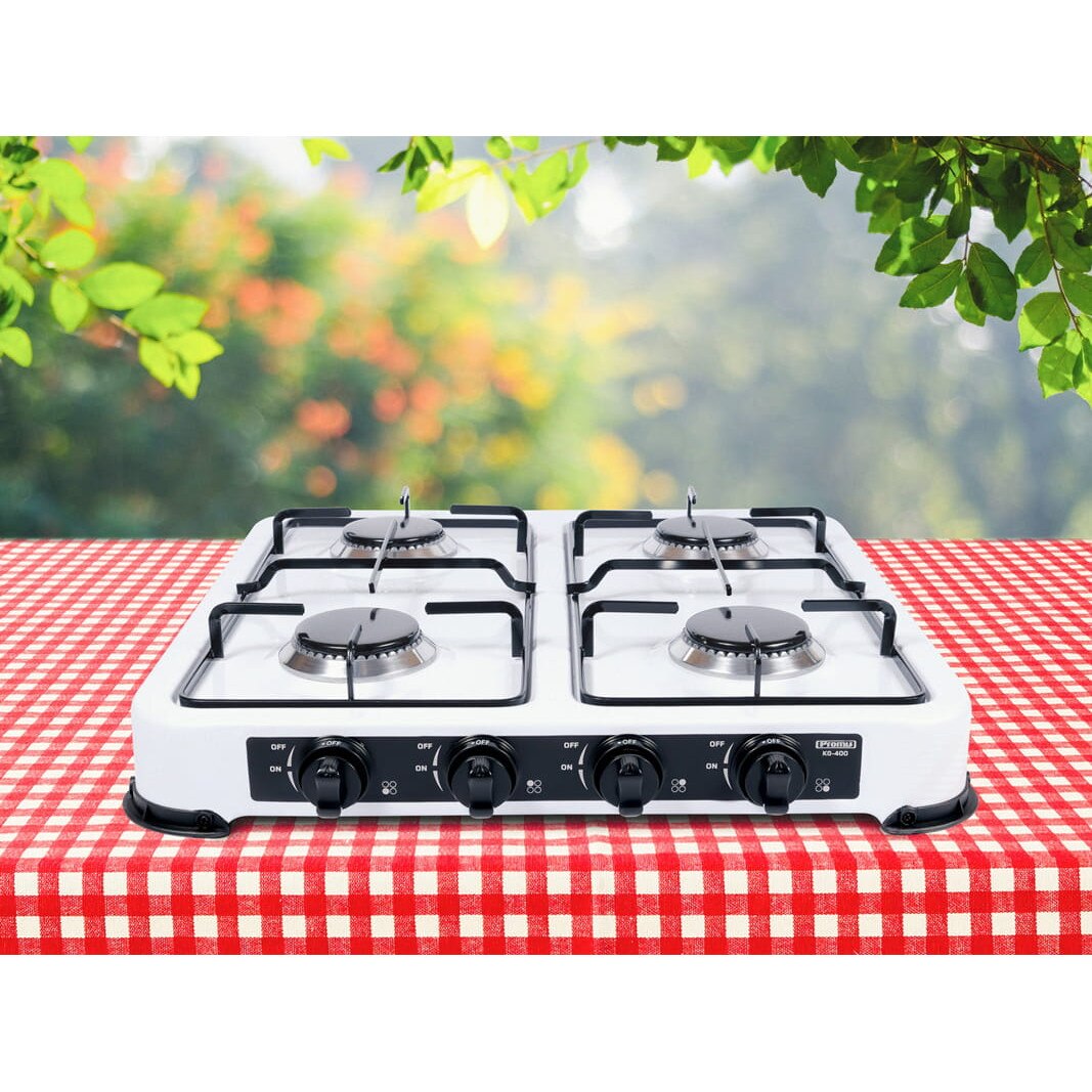 Aragaz pe gaz Promis KG400, 4 arzatoare, argintie, 50x11x50cm