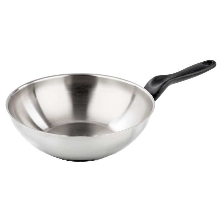 Tigaie Wok Barazzoni, otel, argint, 28 cm