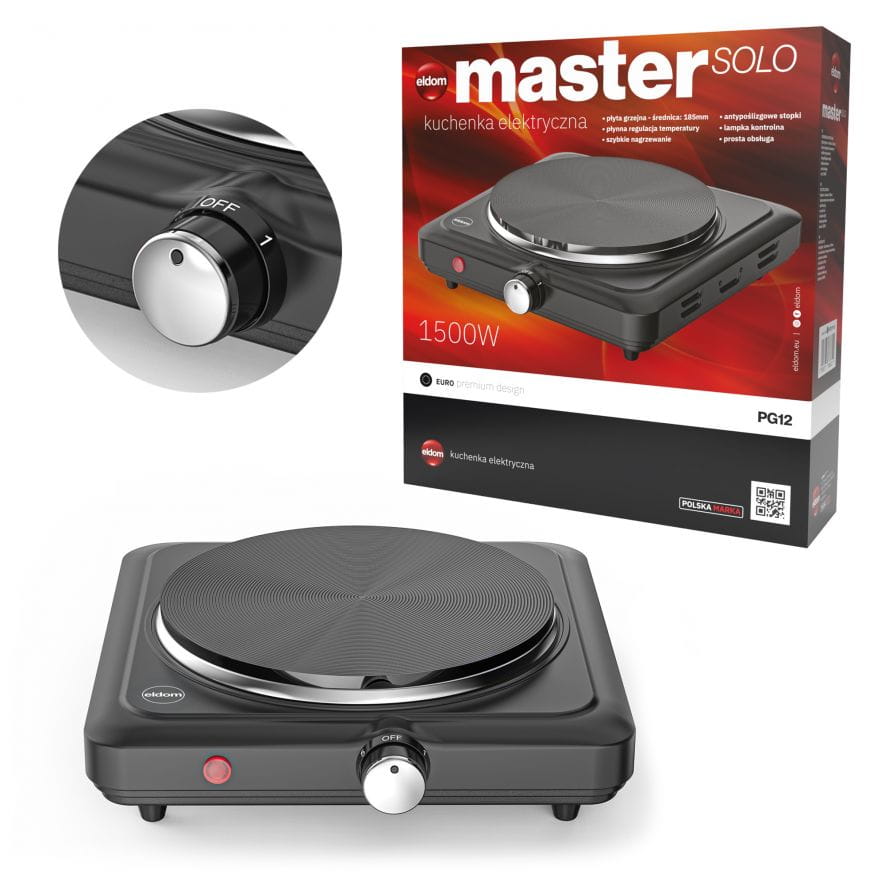 Aragaz electric, Eldom PG12, 1500W, 1 plita, 18,5cm