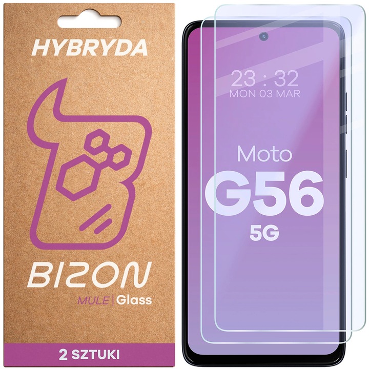 Стъклен протектор, Bizon Glass Mule Duo За Motorola Moto G56 5G