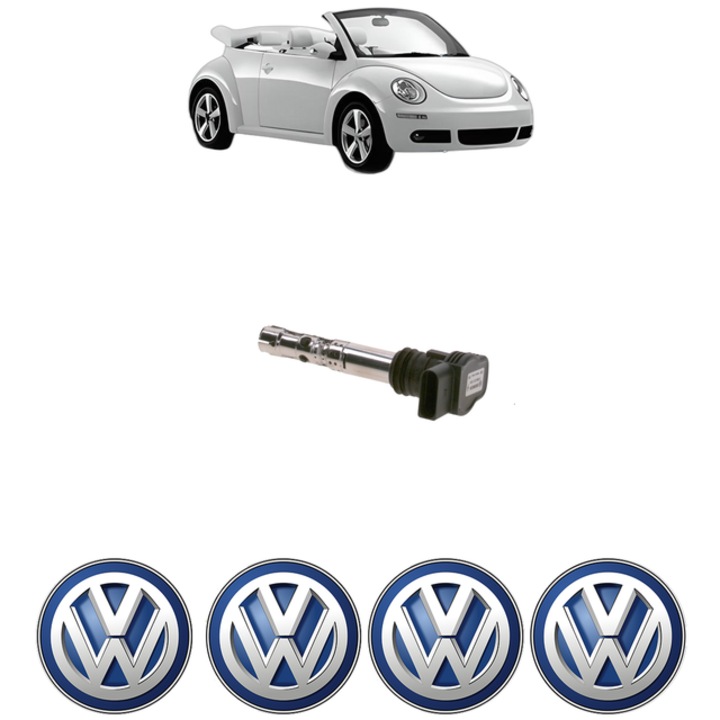 Bobina de inductie Bosch pentru Volkswagen NEW BEETLE Convertible 1.8 T, 150 Cp, 4x Stickere auto
