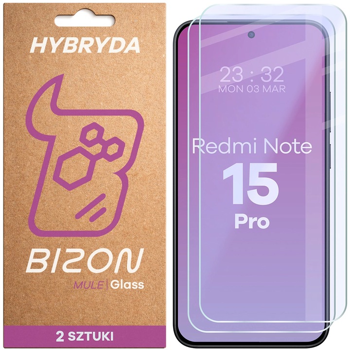 2 darab Üveg Bizon Glass Mule Duo kompatibilis Xiaomi Redmi Note 15 Pro 4G / 5G