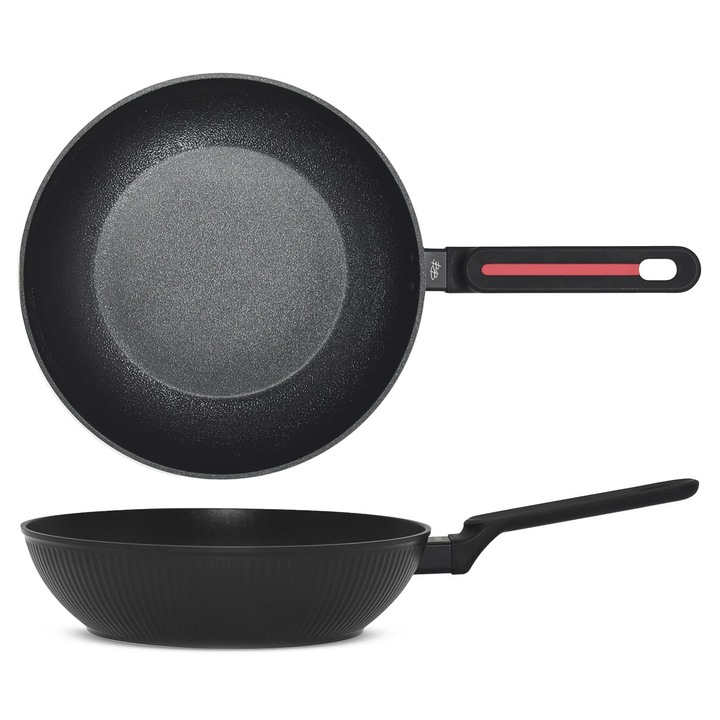 Tigaie Wok, H&H, 28cm, aluminiu, pentru toate sursele de căldură