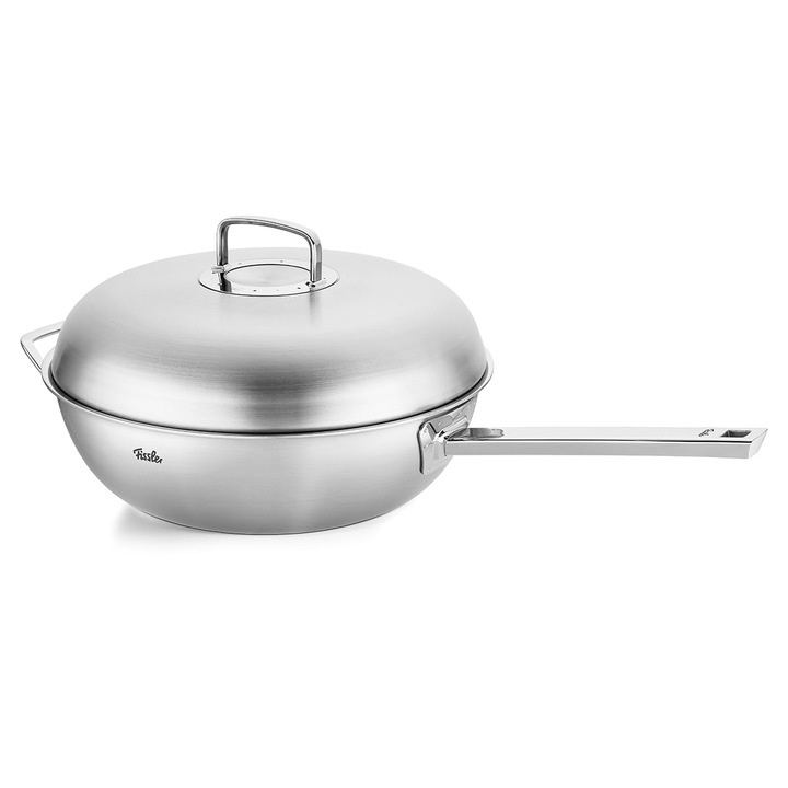 Tigaie wok Fissler Original-Profi Collection, 32cm, 6, 4L, inoxidabil, capac metalic