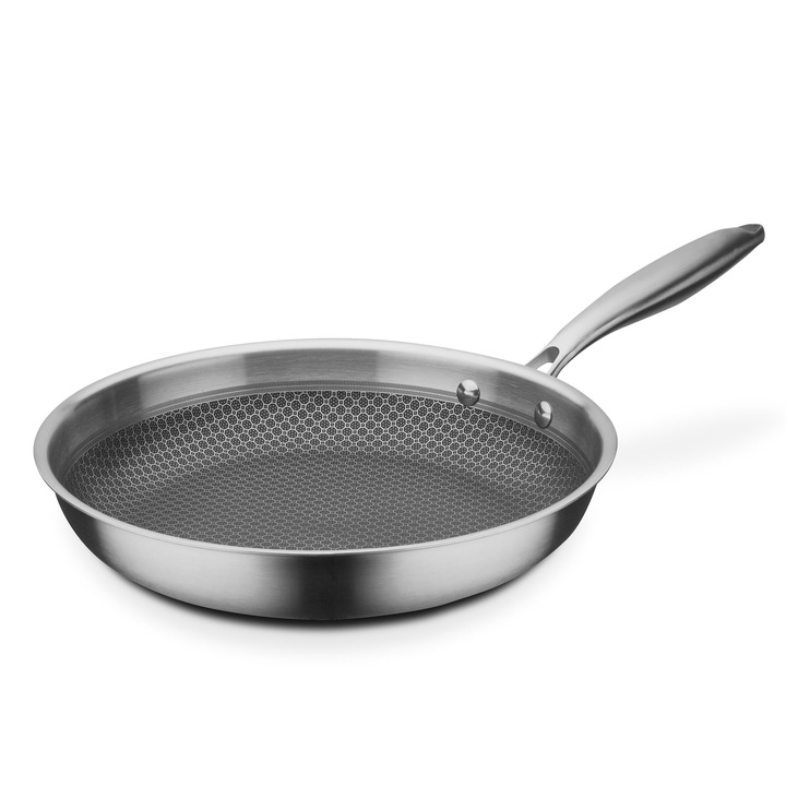 Tigaie GSW Inoxxa Black, 28 cm, structură în fagure, universală, inox