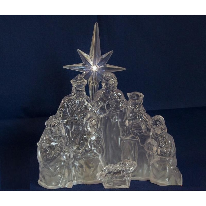 Figurina decorativa Craciun, GAJO, SZOPKA SWIECACA LED, 16x18cm