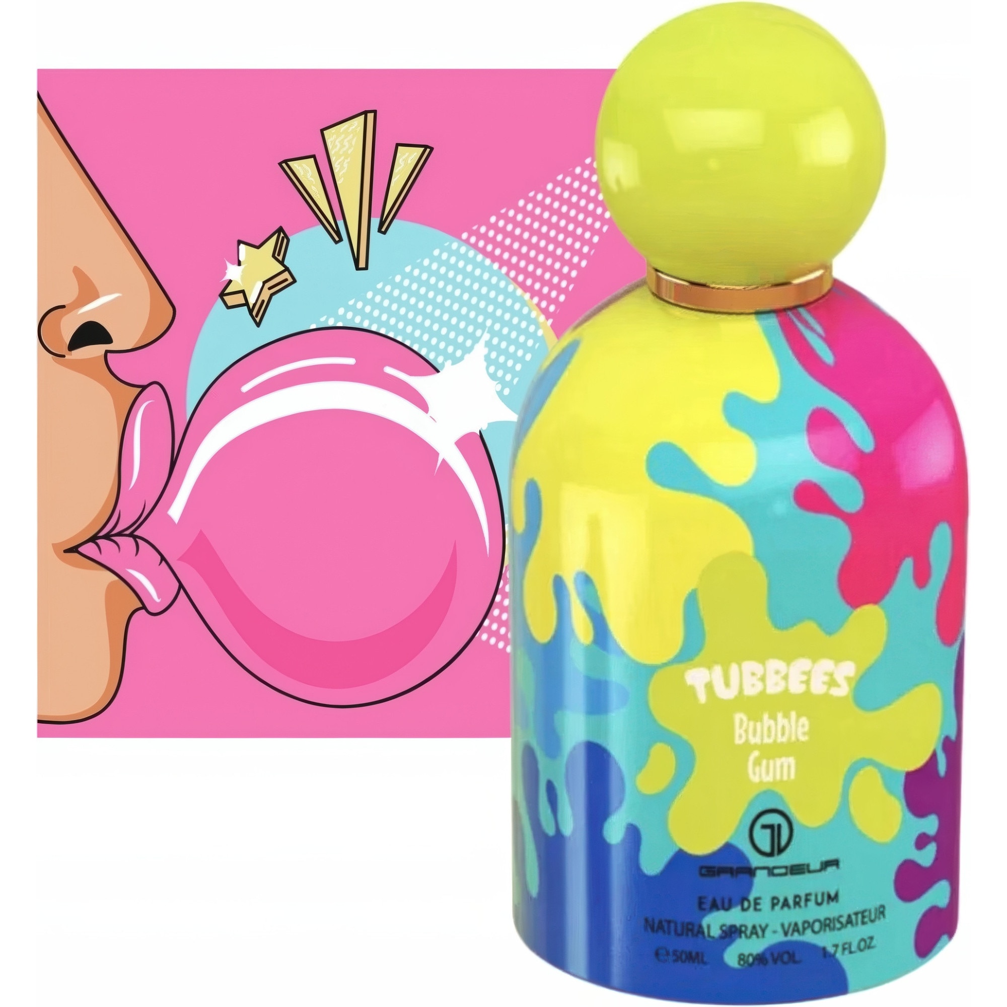 Set Apa de Parfum Tubbees Bubble Gum, Grandeur Elite, Copii, 50ml