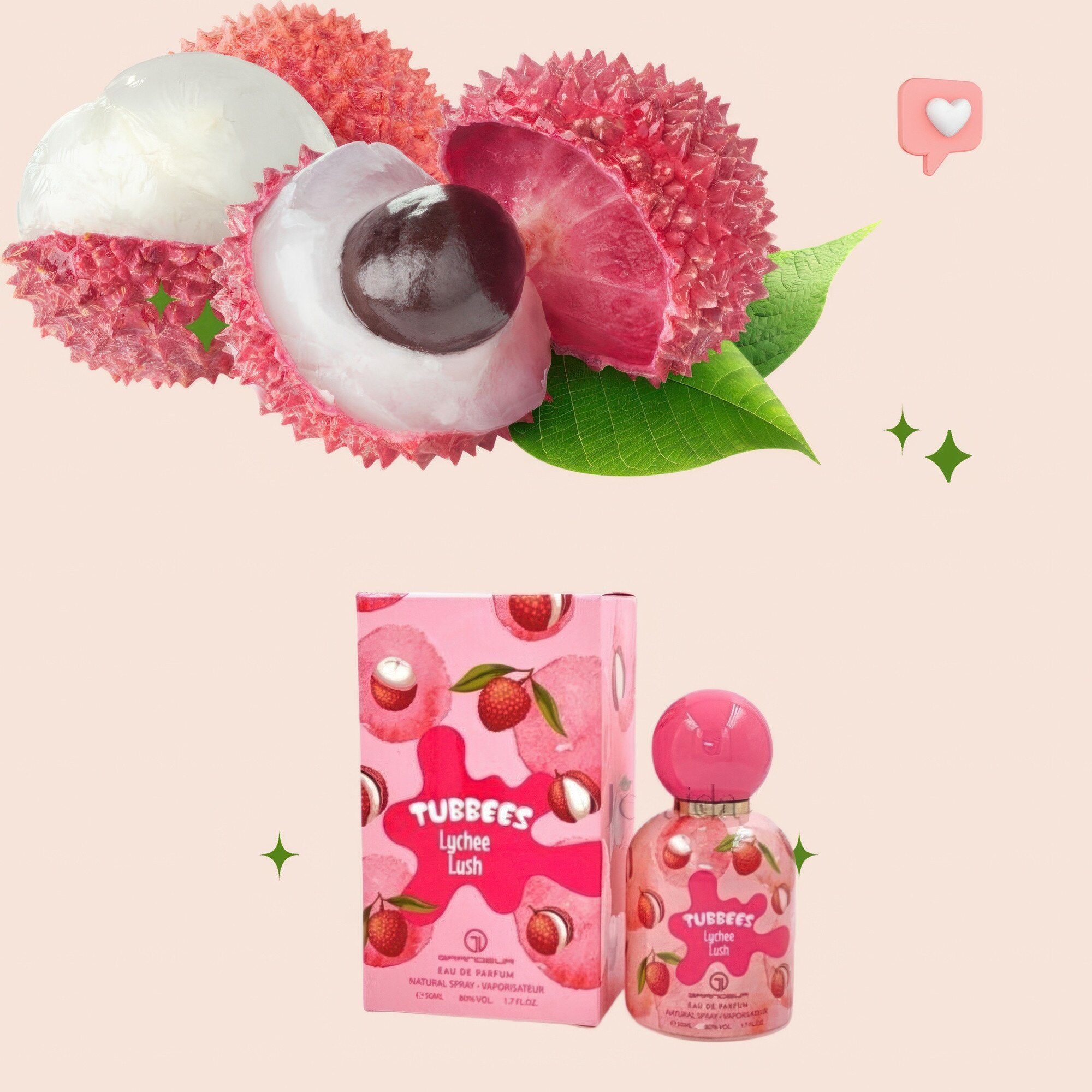 Set Apa de Parfum Tubbees Lychee Lush, Grandeur Elite, Copii, 50ml