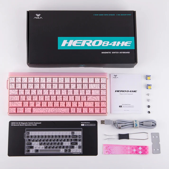 Tastatură Gaming AULA HERO 84 HE, Switch-uri Magnetice Hall Effect