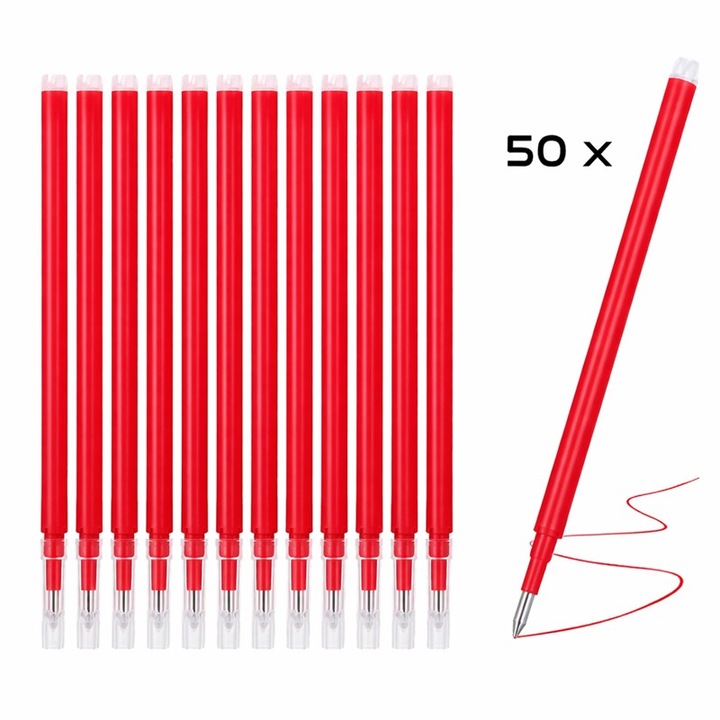 Rezerva roller compatibil Pilot Frixion, 0.7 mm, rosu 50 buc/set