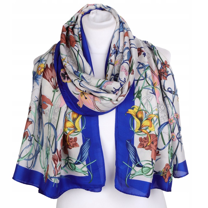 Finom selyem sál kendő női szatén fehér