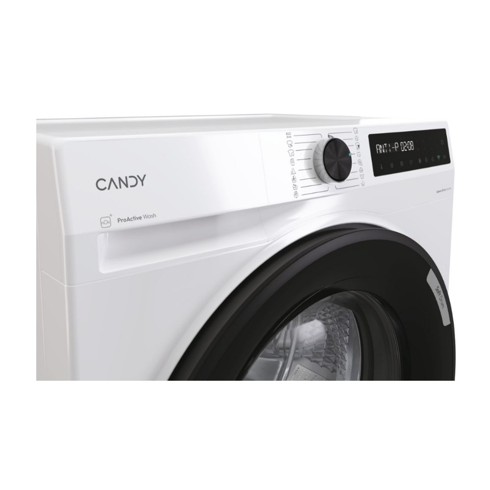 Masina de spalat rufe Candy BR 49BL8-S, Wi-Fi, Speed Drive Inverter, ProActive Wash, Tambur delicat, AI Silent, Clean Shield, Start intarziat, Clatire suplimentara, 9 kg, 1400 rpm, Clasa A, Alba
