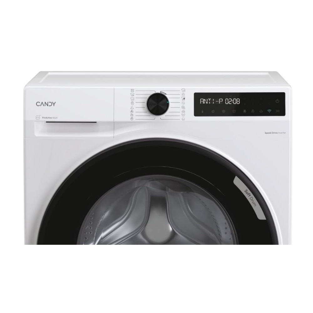 Masina de spalat rufe Candy BR 49BL8-S, Wi-Fi, Speed Drive Inverter, ProActive Wash, Tambur delicat, AI Silent, Clean Shield, Start intarziat, Clatire suplimentara, 9 kg, 1400 rpm, Clasa A, Alba
