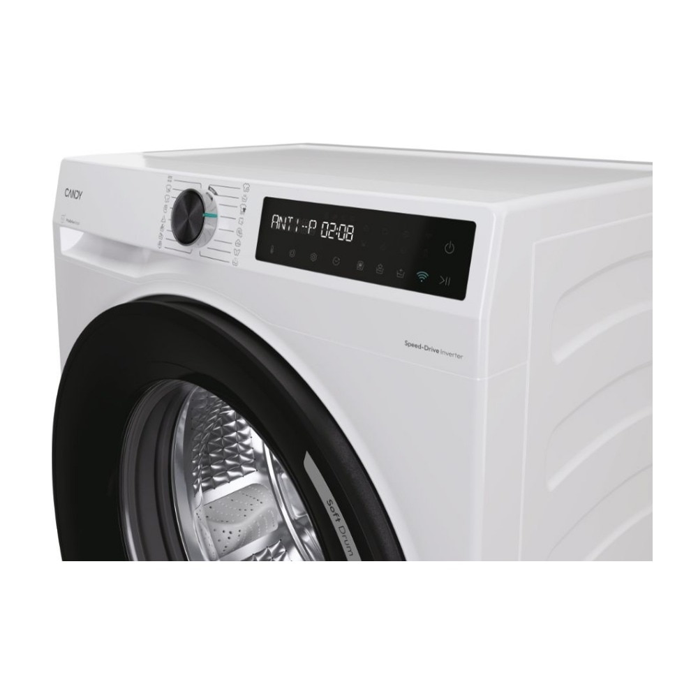 Masina de spalat rufe Candy BR 49BL8-S, Wi-Fi, Speed Drive Inverter, ProActive Wash, Tambur delicat, AI Silent, Clean Shield, Start intarziat, Clatire suplimentara, 9 kg, 1400 rpm, Clasa A, Alba