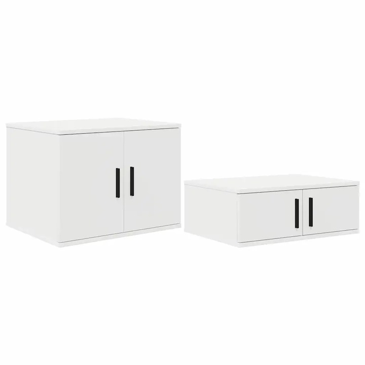 Dulap de depozitare vidaXL, 2 pcs Alb 103 x 41 x 40 cm Lemn compozit